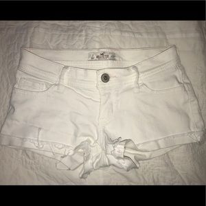Hollister White Denim Shorts